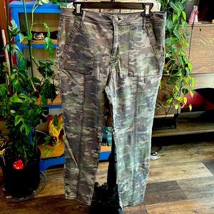 Knox Rose Green Camouflage Straight Leg Jeans